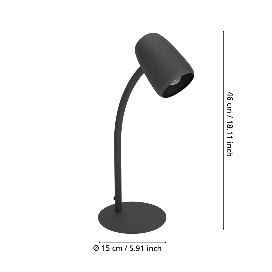 Eglo - Stolna lampa 1xE14/18W/230V crna