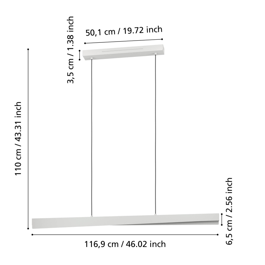 Eglo - LED RGBW viseći luster na sajli s mogućnošću prigušivanja LED/19W/230V 2700-6500K siva