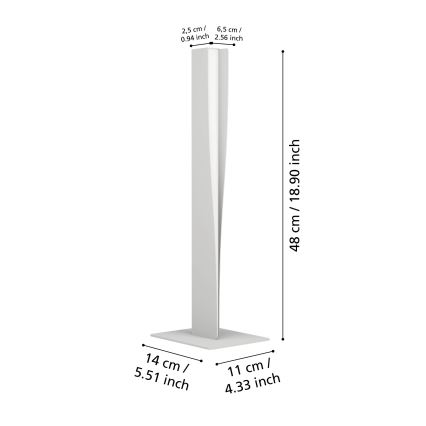 Eglo - LED RGBW Prigušiva stolna lampa LED/9W/230V 2700-6500K siva