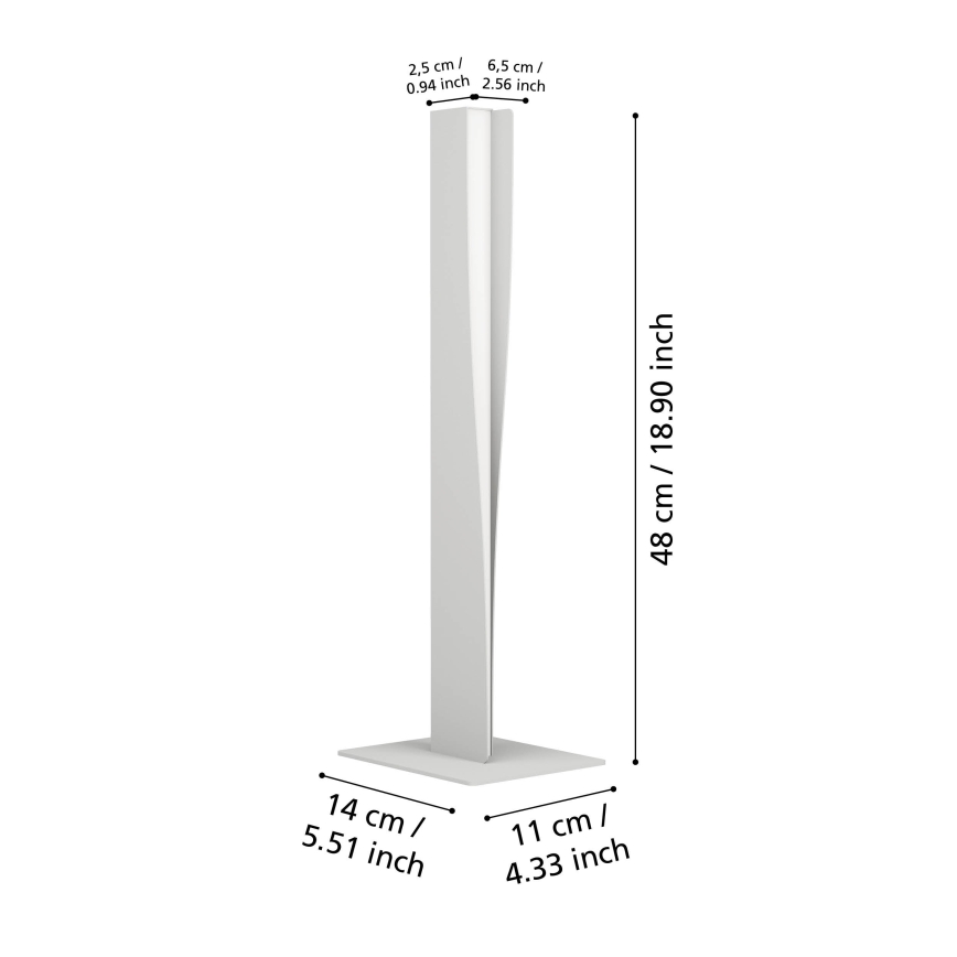 Eglo - LED RGBW Prigušiva stolna lampa LED/9W/230V 2700-6500K siva