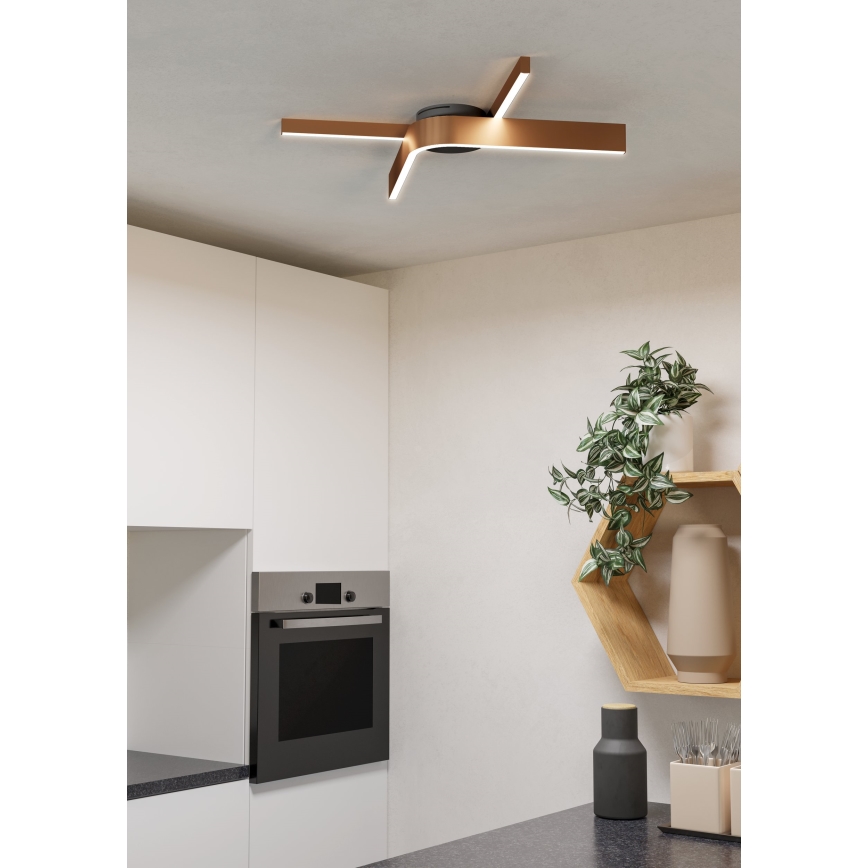 Eglo - LED RGBW prigušivo stropno svjetlo 2xLED/18W/230V 2700-6500K bakrena/crna