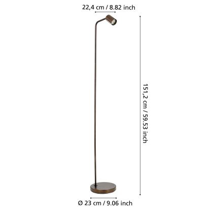 Eglo - Podna lampa 1xGU10/5W/230V brončana