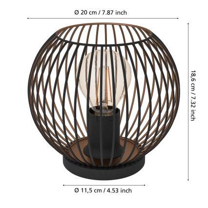 Eglo - Stolna svjetiljka 1xE27/60W/230V crna