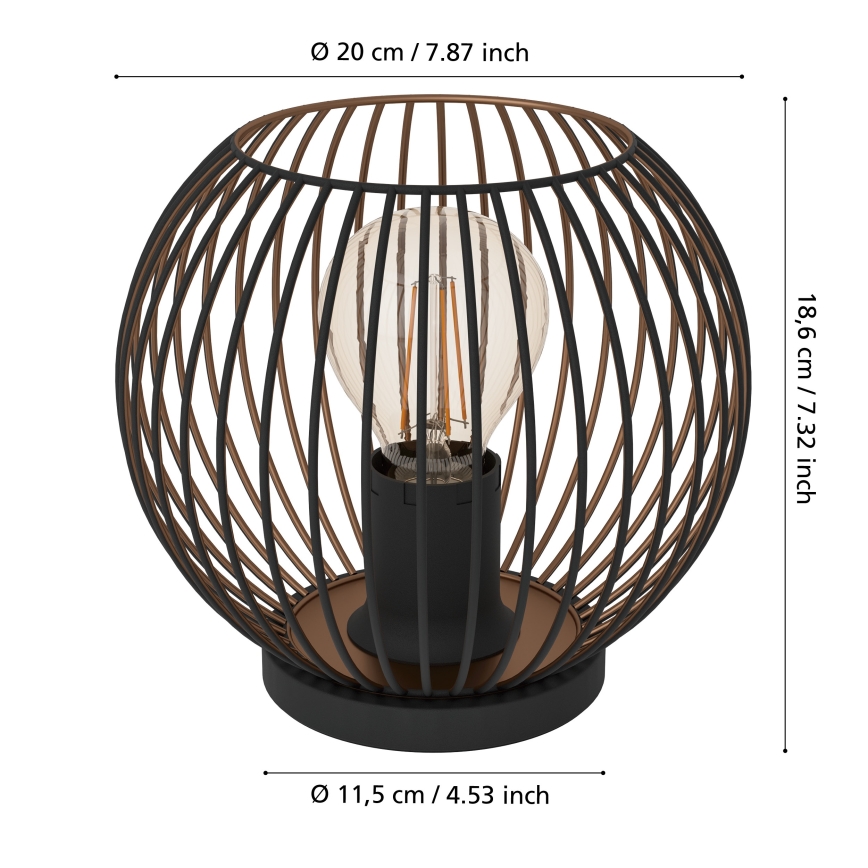 Eglo - Stolna svjetiljka 1xE27/60W/230V crna
