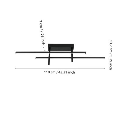 Eglo - LED stropno svjetlo LED/20W/230V crno