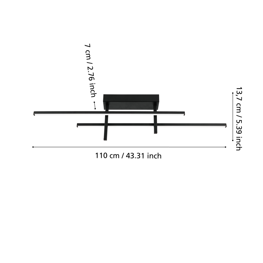 Eglo - LED stropno svjetlo LED/20W/230V crno
