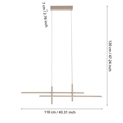 Eglo - LED luster na čeličnom užetu LED/20W/230V bež
