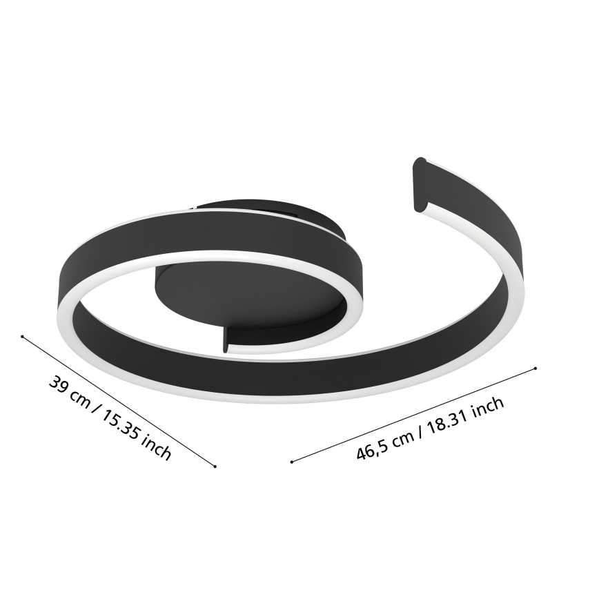 Eglo - LED RGBW prigušivo stropno svjetlo LED/37W/230V 3000-6500K crno