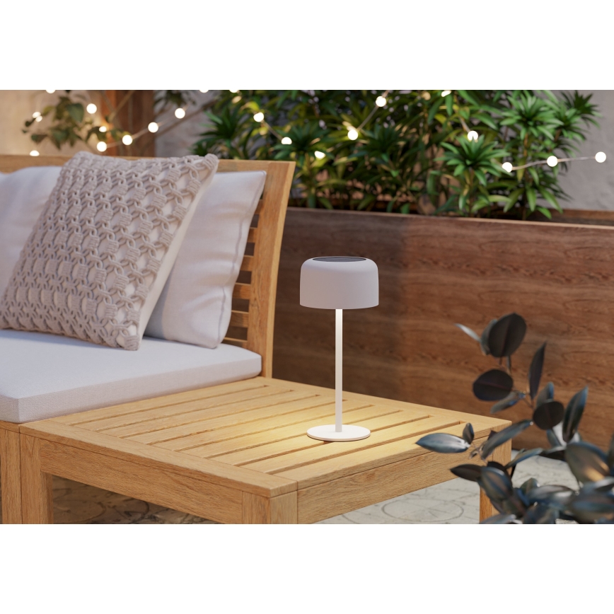 Eglo - LED solarna punjiva stolna lampa s dodirnim upravljanjem LED/2,8W/3,7V 1800 mAh IP44 bijela