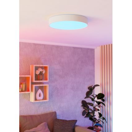 Eglo - LED RGBW stropna svjetiljka s mogućnošću prigušivanja LED/26W/230V 2700–6500K Ø 49 cm bijela