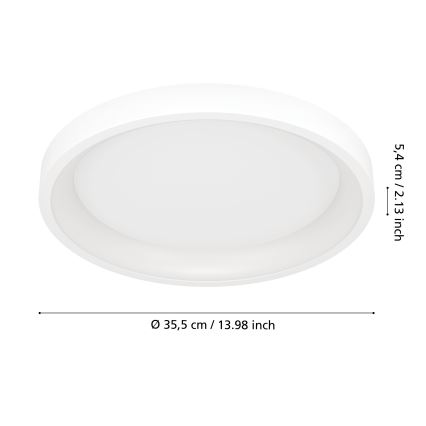 Eglo - LED RGBW stropna svjetiljka s prigušivanjem LED/19,6W/230V 2700-6500K promjer 35 cm bijela