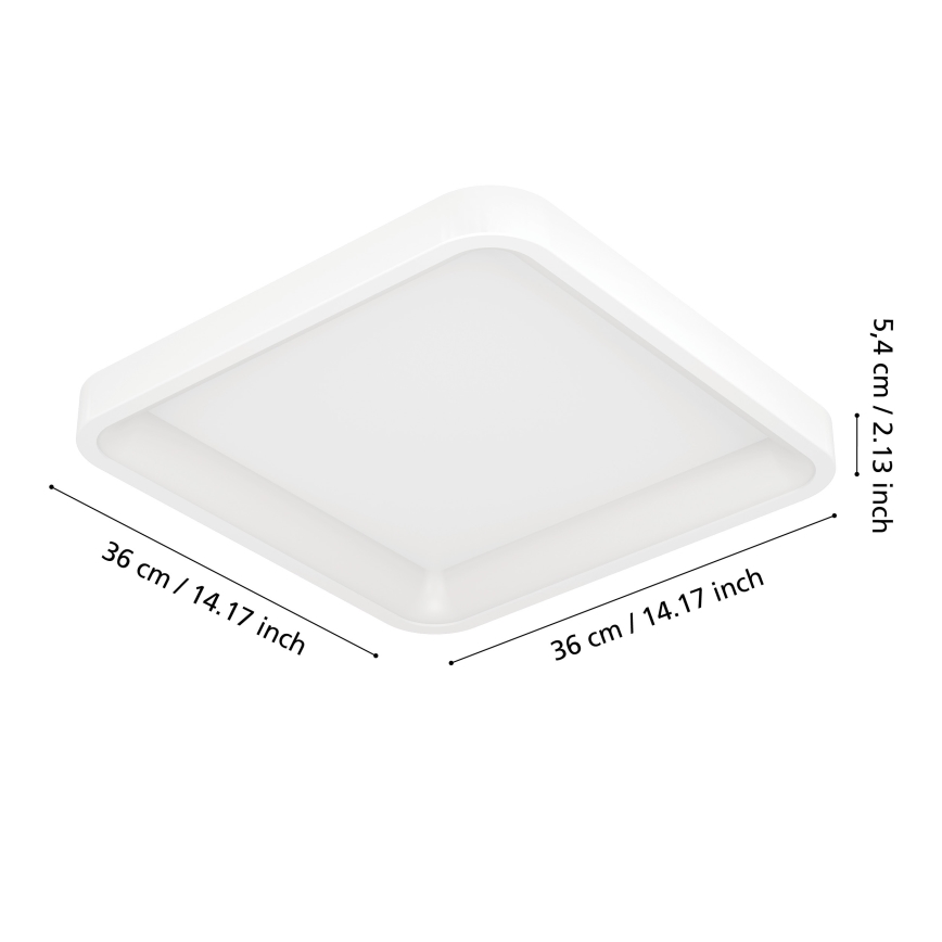 Eglo - LED RGBW stropna svjetiljka s prigušivanjem LED/20W/230V 2700-6500K 35x35 cm bijela
