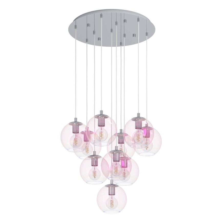 Eglo - Viseći luster na kabelu 10xE27/60W/230V polirani krom/prozirno
