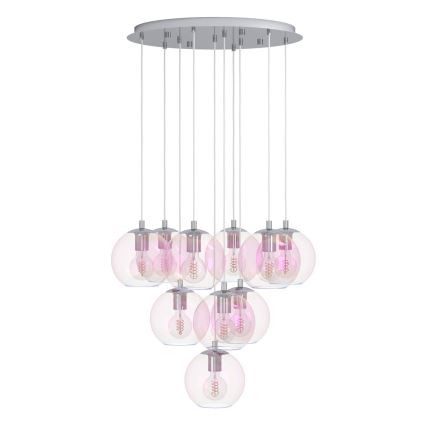 Eglo - Viseći luster na kabelu 10xE27/60W/230V polirani krom/prozirno
