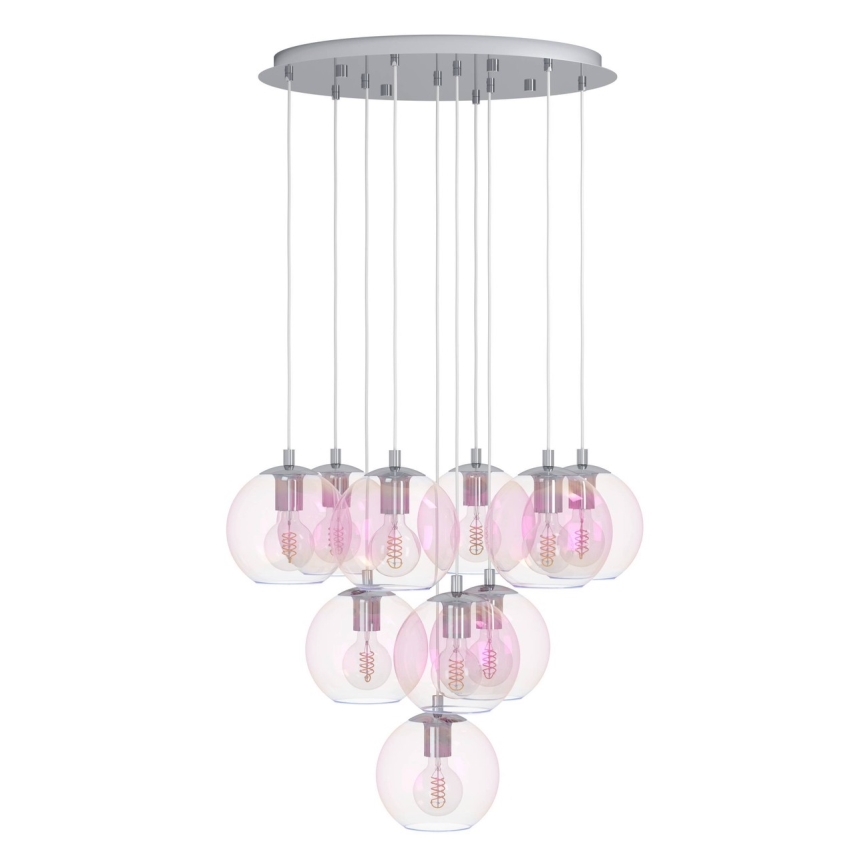 Eglo - Viseći luster na kabelu 10xE27/60W/230V polirani krom/prozirno