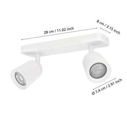 Eglo - Stropna spot svjetiljka 2xGU10/10W/230V bijela