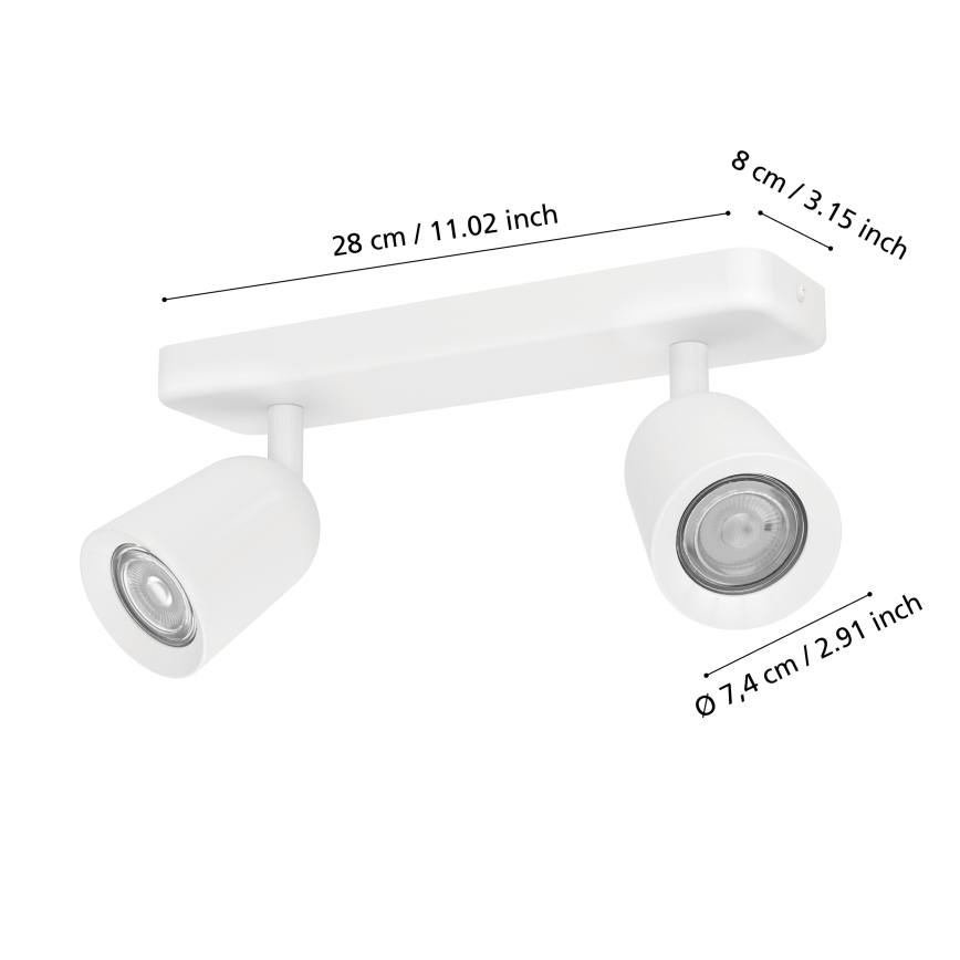 Eglo - Stropna spot svjetiljka 2xGU10/10W/230V bijela