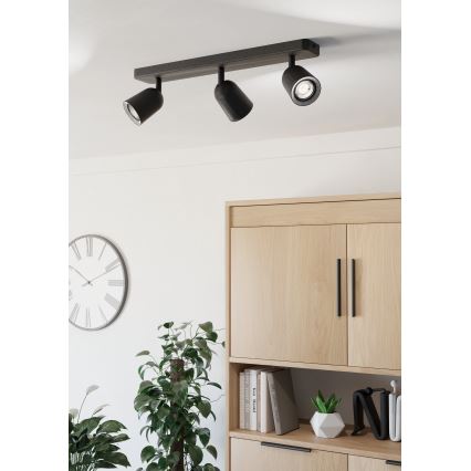 Eglo - Reflektorsko svjetlo 3xGU10/10W/230V crne boje