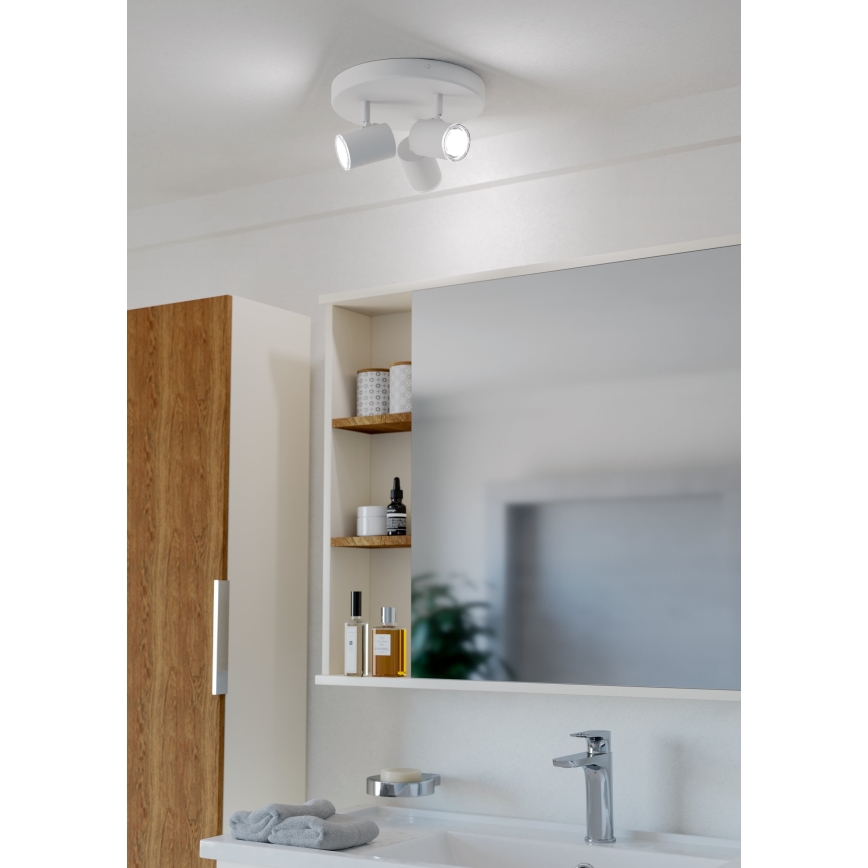 Eglo - Kupaonsko stropno spot svjetlo 3xGU10/5W/230V, Ø 25 cm, IP44, bijela