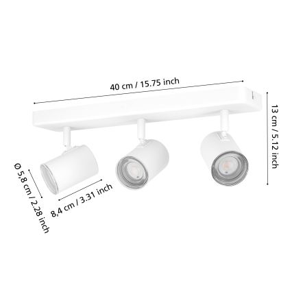 Eglo - Kupaonsko spot svjetlo 3xGU10/5W/230V IP44 bijelo