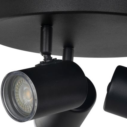 Eglo - Kupaonsko reflektorsko svjetlo 3xGU10/5W/230V, promjer 25 cm, IP44, crno