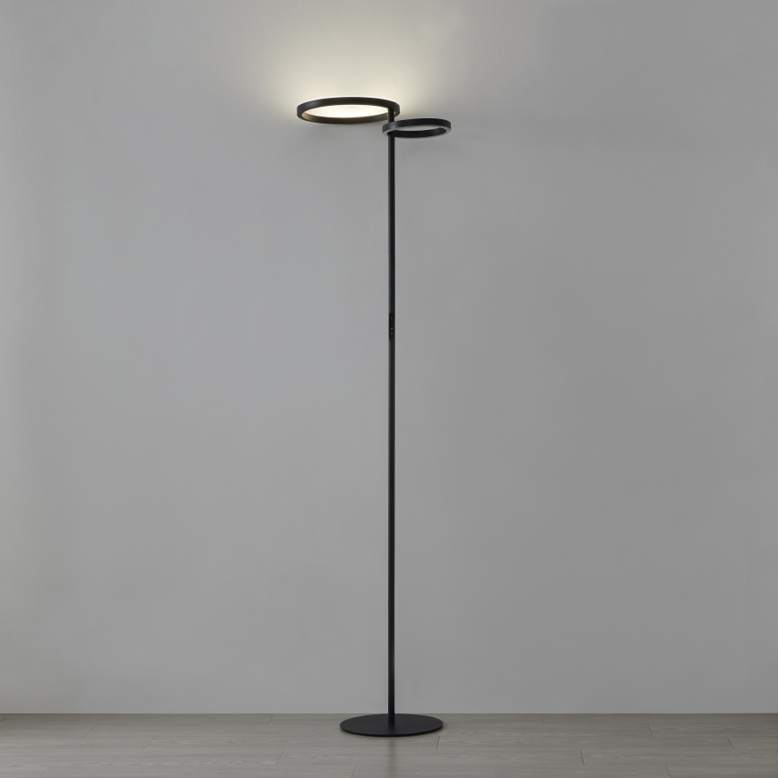 Eglo - LED podna lampa s prigušivanjem LED/16W/230V + LED/12W crna