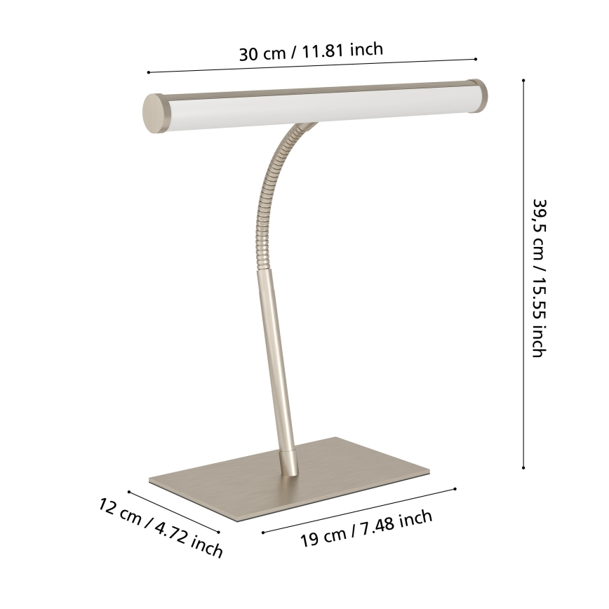 Eglo - LED stolna lampa s dodirnim prigušivačem LED/5W/230V 2700/4000/6500K matni krom