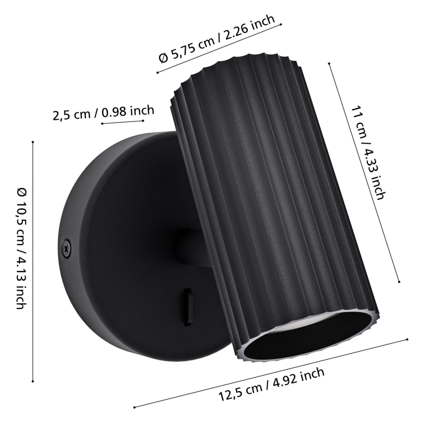 Eglo - Zidna spot svjetiljka 1xGU10/5W/230V crna