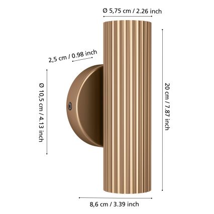 Eglo - Zidna svjetiljka 2xGU10/5W/230V zlatna
