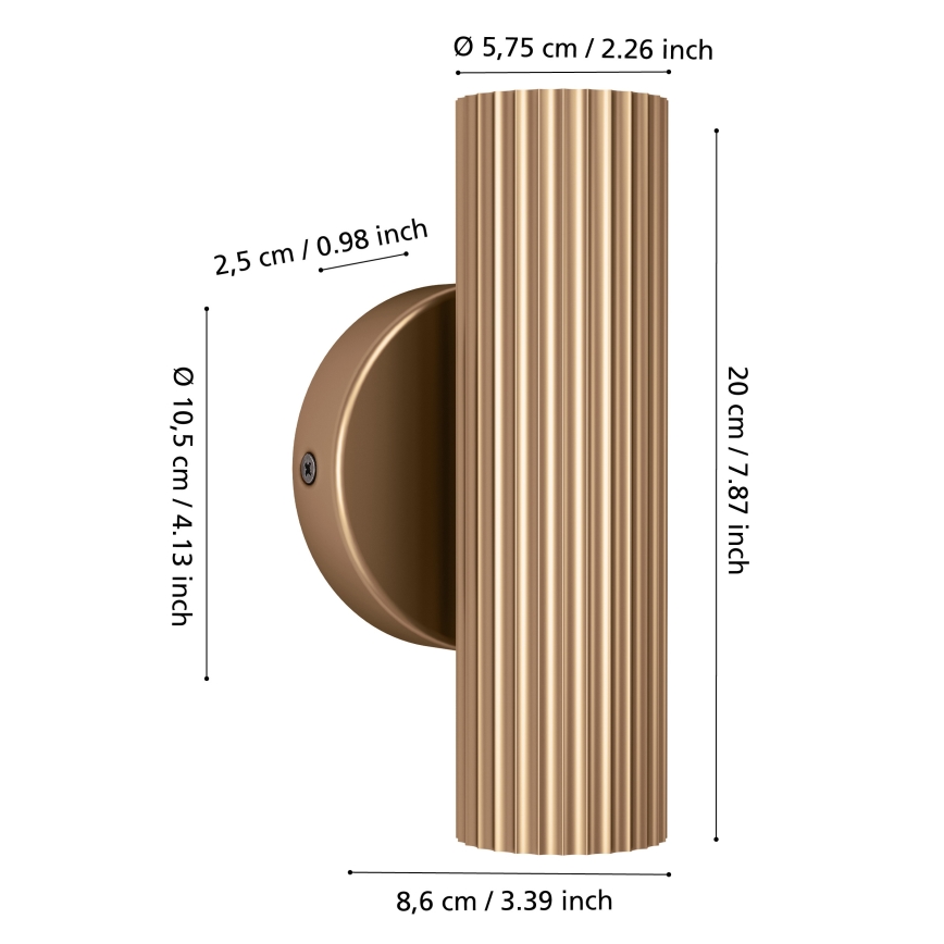 Eglo - Zidna svjetiljka 2xGU10/5W/230V zlatna