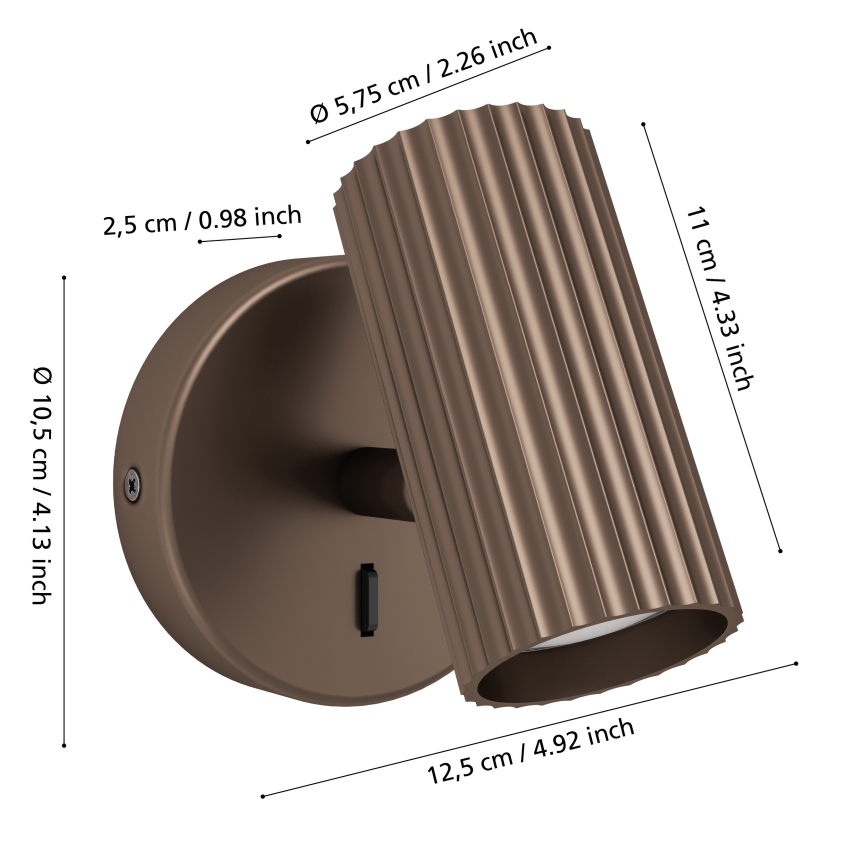 Eglo - Zidna spot svjetiljka 1xGU10/5W/230V smeđa