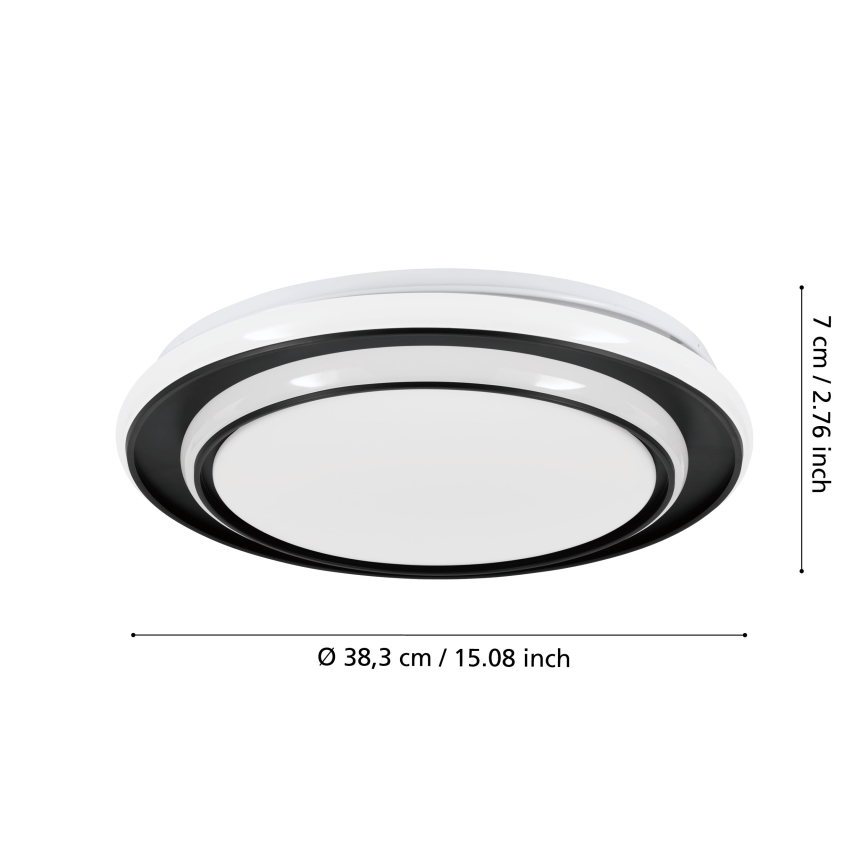 Eglo - LED stropna svjetiljka LED/24W/230V 2700/4000/6500K Ø 40 cm crna