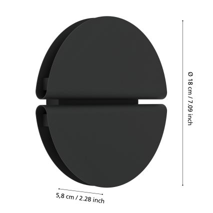 Eglo - LED vanjsko zidno svjetlo LED/4,5W/230V 2700/4000/6500K IP44 crno