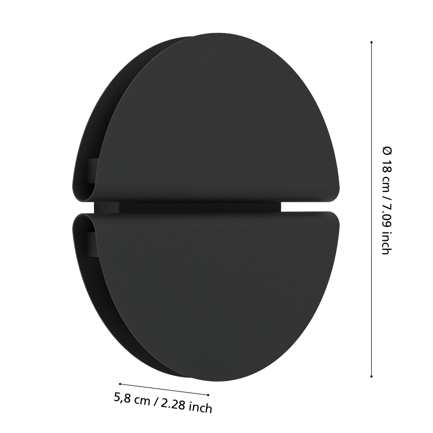 Eglo - LED vanjsko zidno svjetlo LED/4,5W/230V 2700/4000/6500K IP44 crno