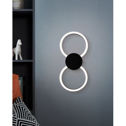 Eglo - LED zidna svjetiljka LED/20W/230V + LED/0,91W crna