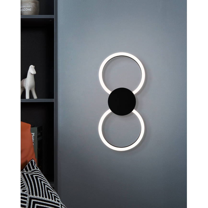 Eglo - LED zidna svjetiljka LED/20W/230V + LED/0,91W crna