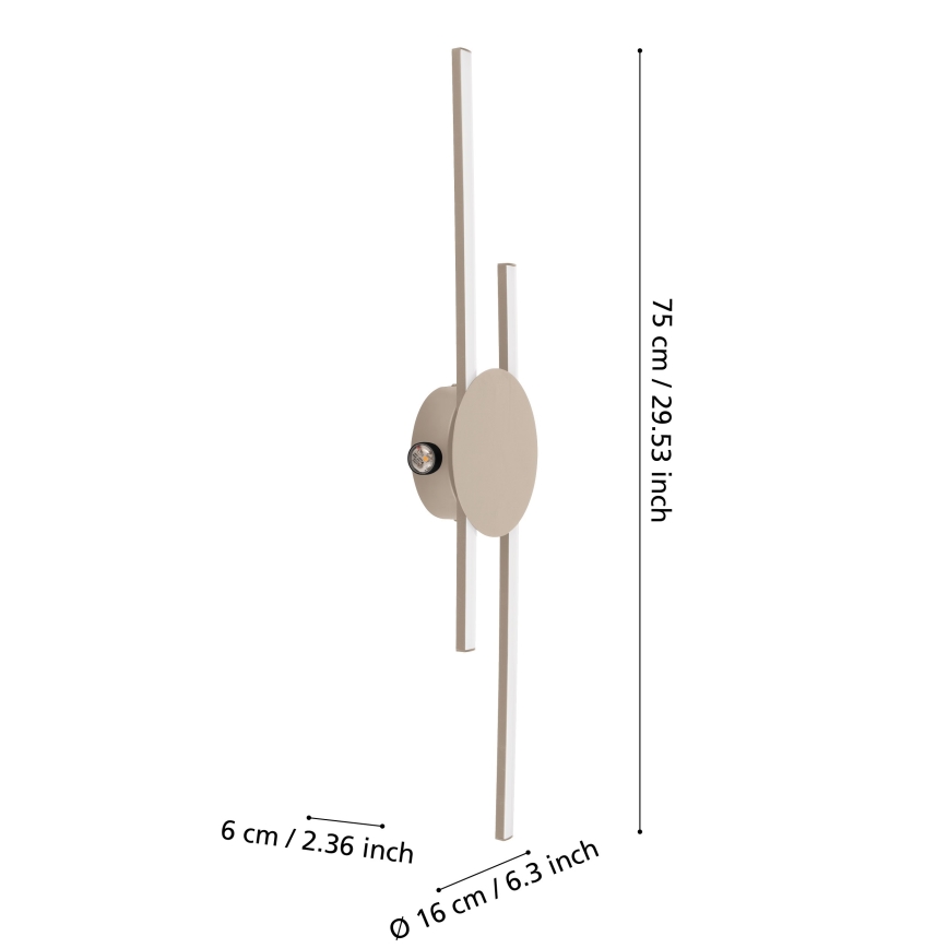 Eglo - LED zidna svjetiljka LED/20W/230V + LED/0,91W bež