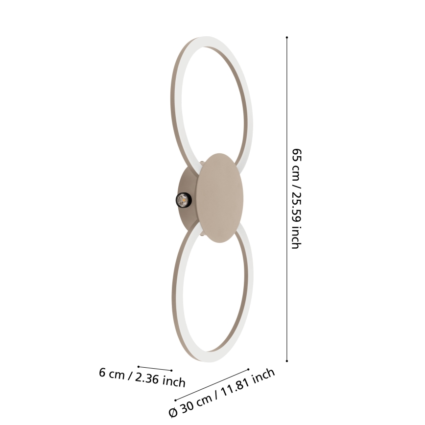 Eglo - LED zidna svjetiljka LED/20W/230V + LED/0,91W bež