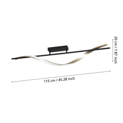 Eglo - LED stropna svjetiljka LED/20W/230V 2700/4000/6500K crna/zlatna