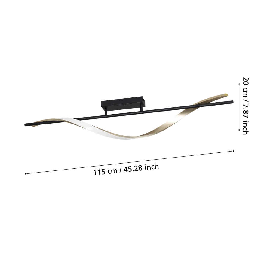 Eglo - LED stropna svjetiljka LED/20W/230V 2700/4000/6500K crna/zlatna