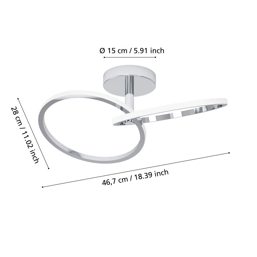 Eglo - LED stropno svjetlo LED/12W/230V 2700/4000/6500K sjajni krom