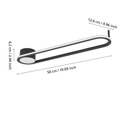Eglo - LED stropna svjetiljka LED/24W/230V 2700/4000/6500K crna