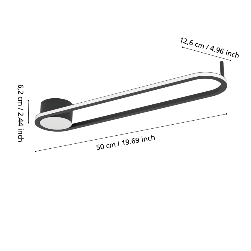 Eglo - LED stropna svjetiljka LED/24W/230V 2700/4000/6500K crna
