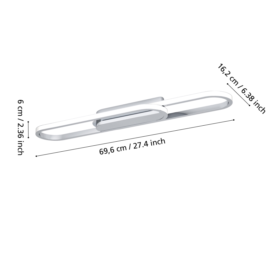 Eglo - LED stropna svjetiljka LED/20W/230V 2700/4000/6500K sjajni krom