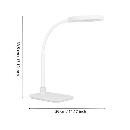 Eglo - LED prigušiva fleksibilna stolna lampa LED/5,5W/230V 2700/4000/6500K bijela