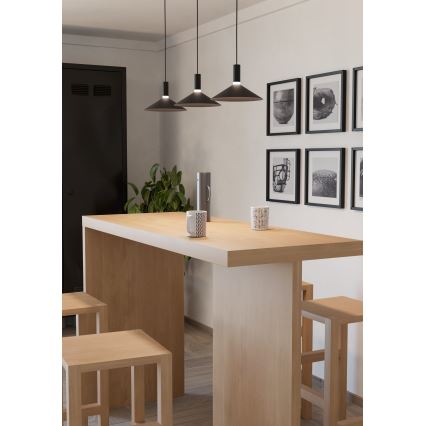 Eglo - LED RGBW luster na sajli s mogućnošću prigušivanja 3xLED/7,5W/230V 2700-6500K crna