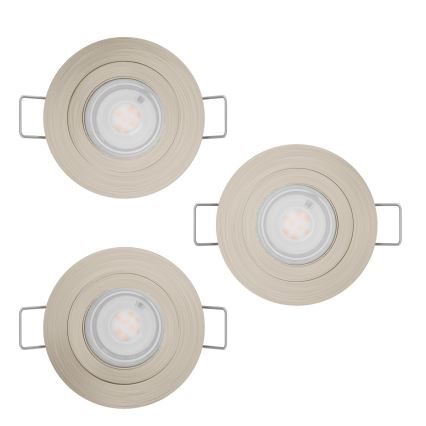 Eglo - SET 3x LED kupaonskih ugradnih reflektorskih svjetiljki 1xGU10/4,5W/230V IP44 matni krom