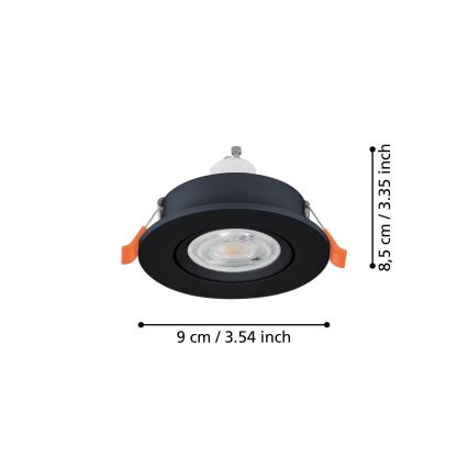 Eglo - LED ugradna reflektorska svjetiljka 1xGU10/4,5W/230V, crna