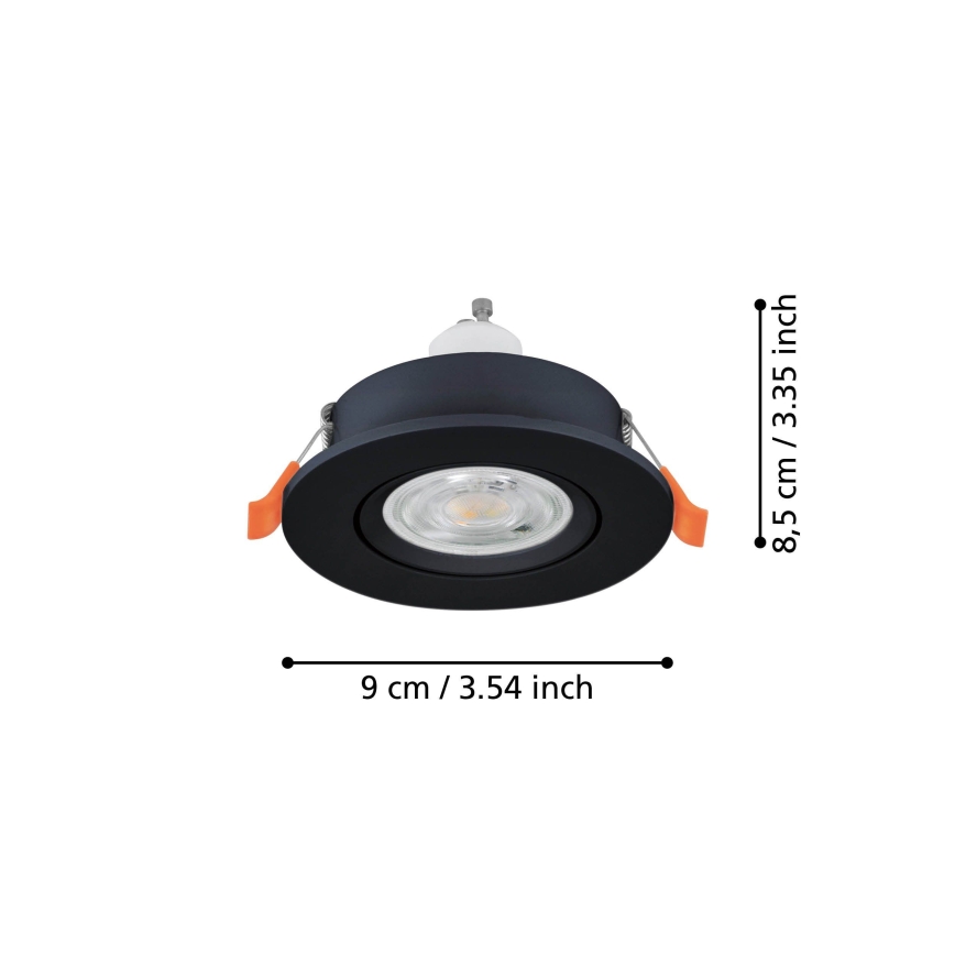 Eglo - LED ugradna reflektorska svjetiljka 1xGU10/4,5W/230V, crna