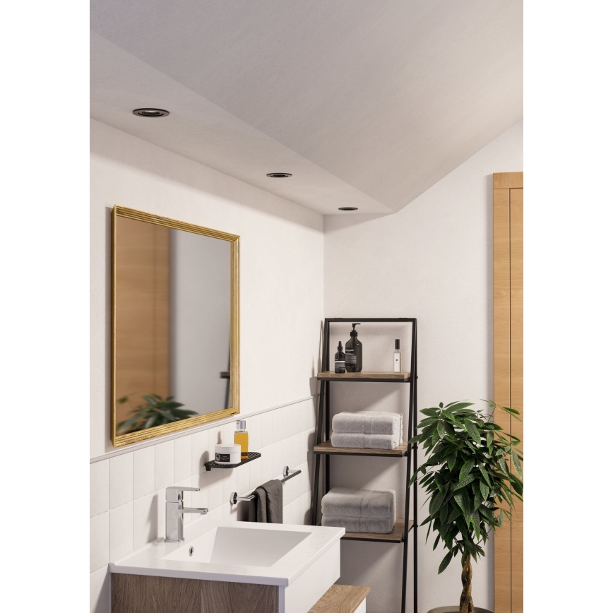 Eglo - SET 3x LED kupaonsko ugradno spot svjetlo 1xGU10/4,5W/230V IP44 crno